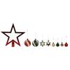 Multicolor Christmas Baubles - Home ESPRIT - Red Green - Polyethylene - 21x6.5x27 Cm - 53 Pieces