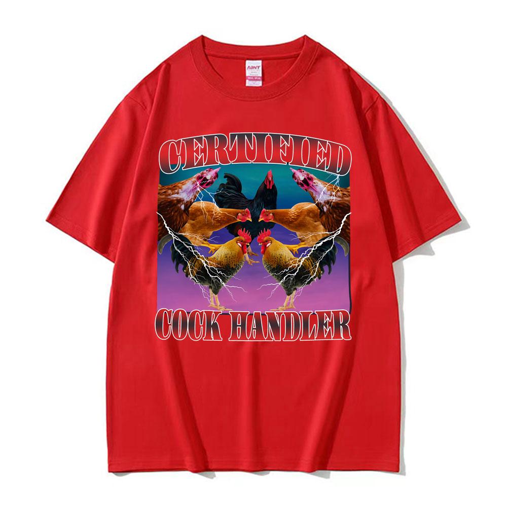 Mode Meme 90er Zertifizierter Hahn Liebhaber Merch T-Shirts Unisex Kleidung Retro Humor T-Shirt Unisex Oversized Locker 100% Baumwolle T-Shirt