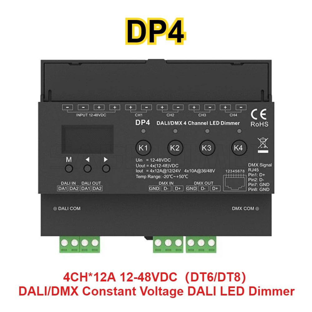 

SKYDANCE DP4 Constant Voltage LED Dimmer 1-4 DALl addresses support DT6 dimming DT8-TC color temperature and DT8-RGB DT8-RGBW