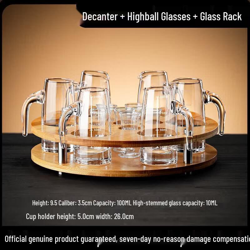 Glass Baijiu Decanter and Shot Glass Set