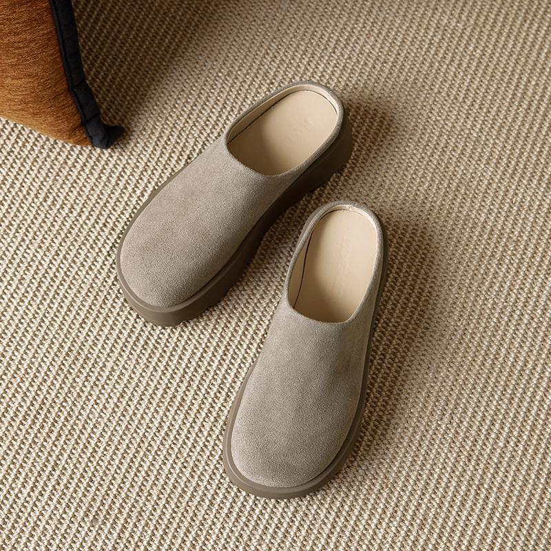 Fashion AIYUQI 2025 New Women's Slippers Thick-soled Mules for Female with Closed Toes Large-size Comfortable Half-slippers for Women