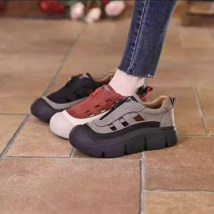 Baotou Sandals Women's New Autumn Thick-soled Soft-soled Soft-faced Comfortable and Breathable Hollow-hole Single Shoes