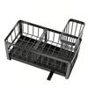 Kitchen Sponge Holder Stainless Steel Sink Box Dish Scrubber Holder Countertop Organizer with High Brush Holder 2