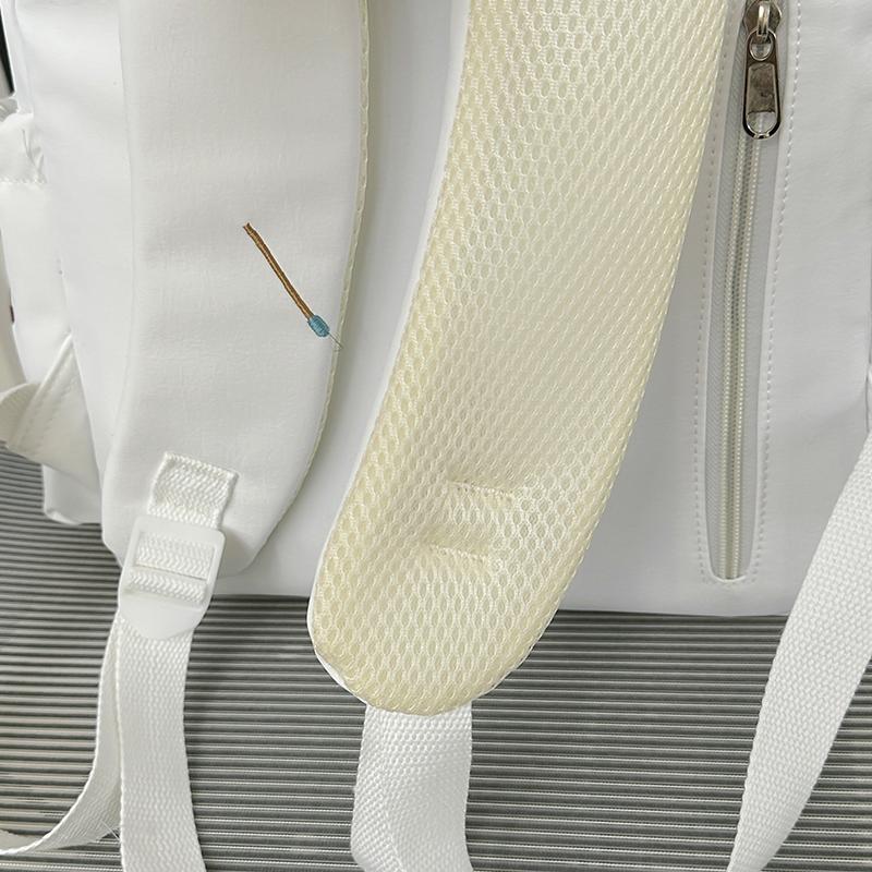 Matchstick Print Backpack for Women and Girls Fashion School Travel Daypack with Tassel Detail