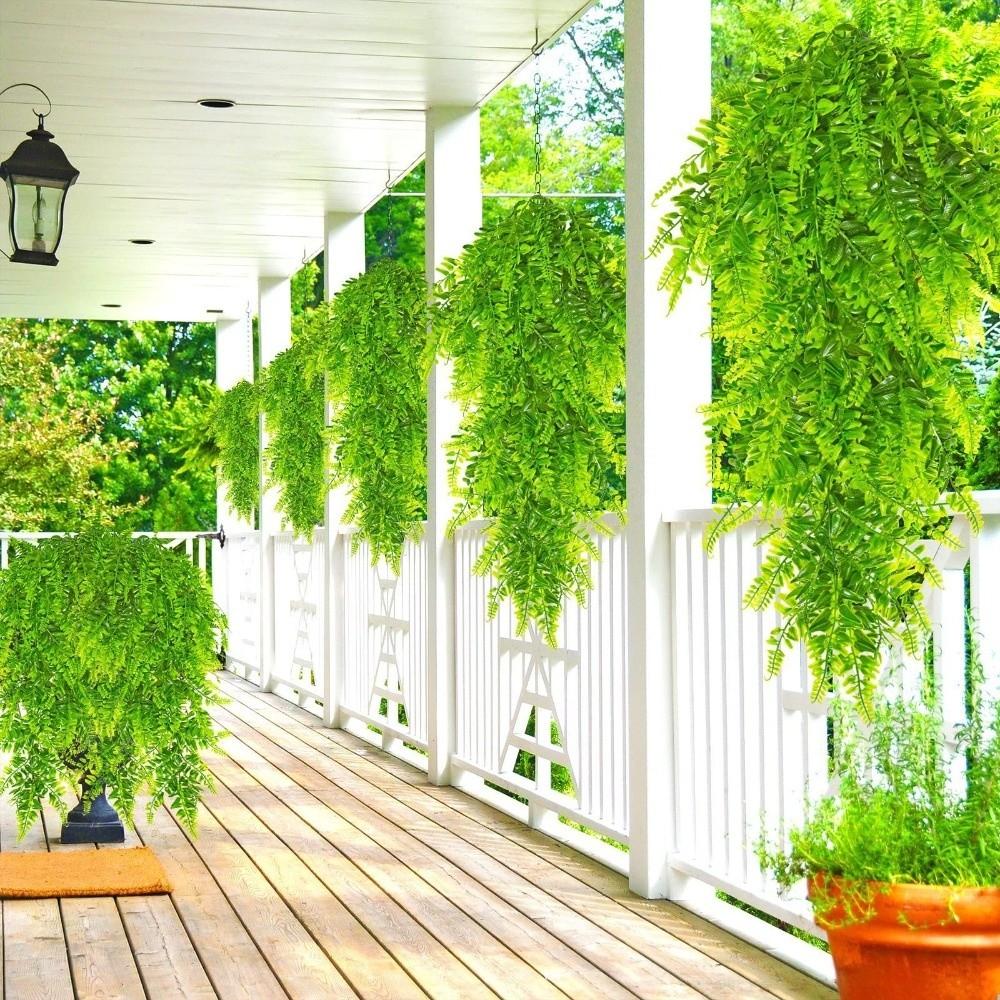 2pcs 29.92in Fake Hanging Plant Green Wall Hanging Plant Decor Artificial Greenery Balcony