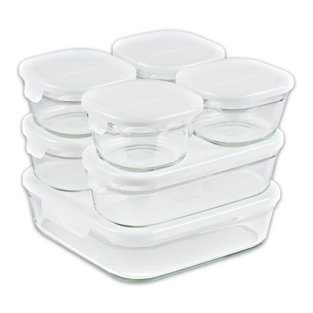 iwaki Pack & Range Square Glass Food Storage Containers Heat Resistant Microwave Safe PS-PRN-11W