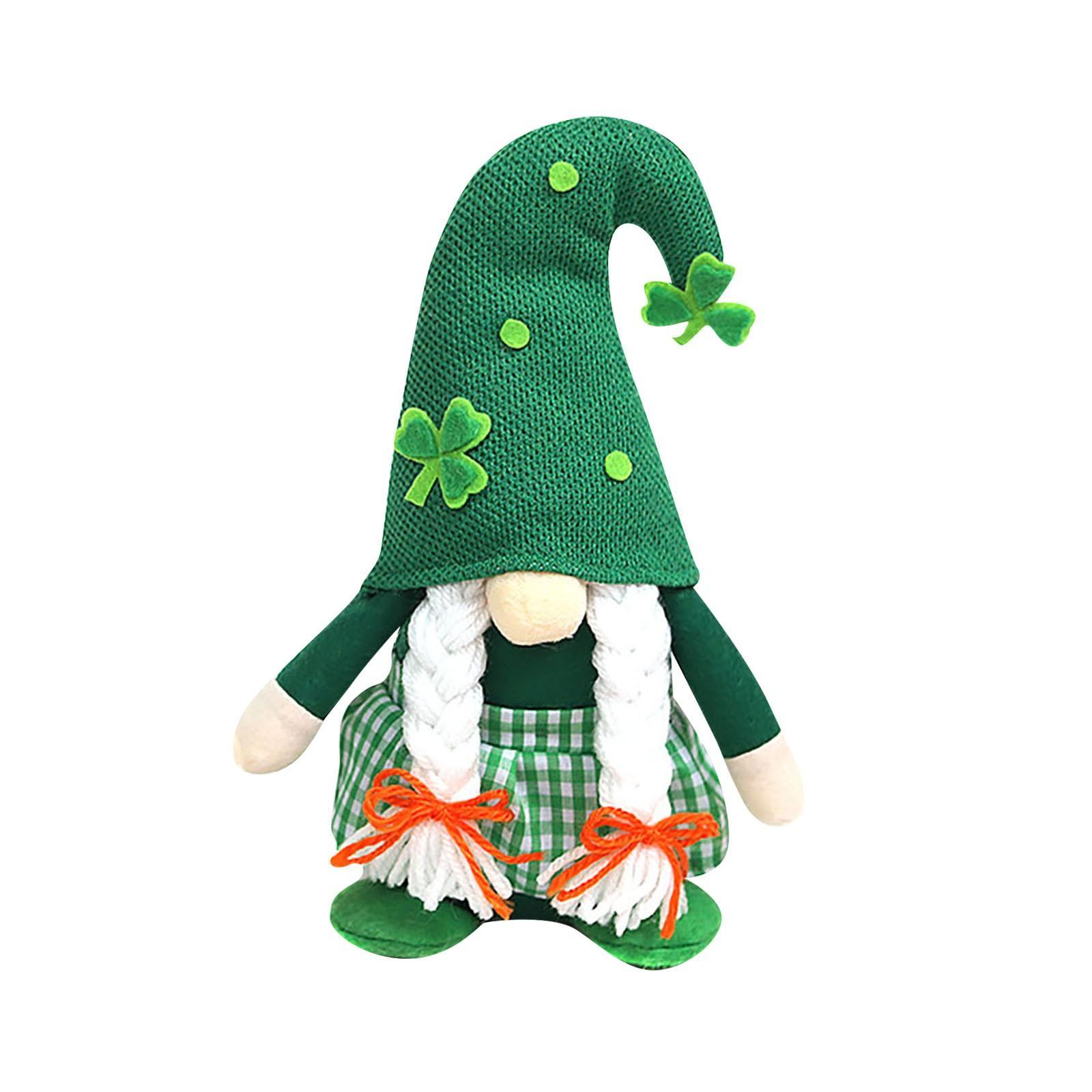 

улица. Вязаная шапка на День Святого Патрика, пара безликих кукол, украшение для вечеринки, украшение для вечеринки One Size