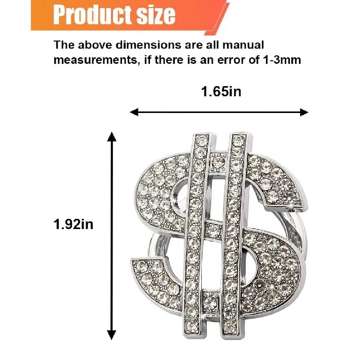 Bling Dollar Car Push Start Button Cover with Rhinestone, Anti-Scratch Engine Start Stop Button Cover Ignition Switch Protective Cap – Universal