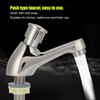 Time Delay Silver Faucet Single Tube Cold Water Basin Taps G1/2 Thread For Home Kitchen Bathroom Hotel