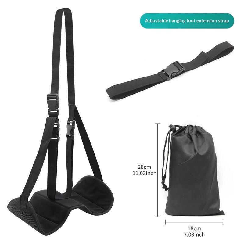 Airplane Footrest Adjustable Strap Portable Hammock Leg Rest Non-slip Soft Pad for Travel Long Flight Car Office Napping