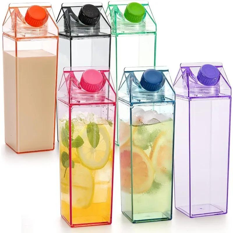 New 500ML Plastic Clear Convenience Bottle New Reusable Juice 17OZ Transparent Sport Leakproof Cup Box Milk Drinking Water Home