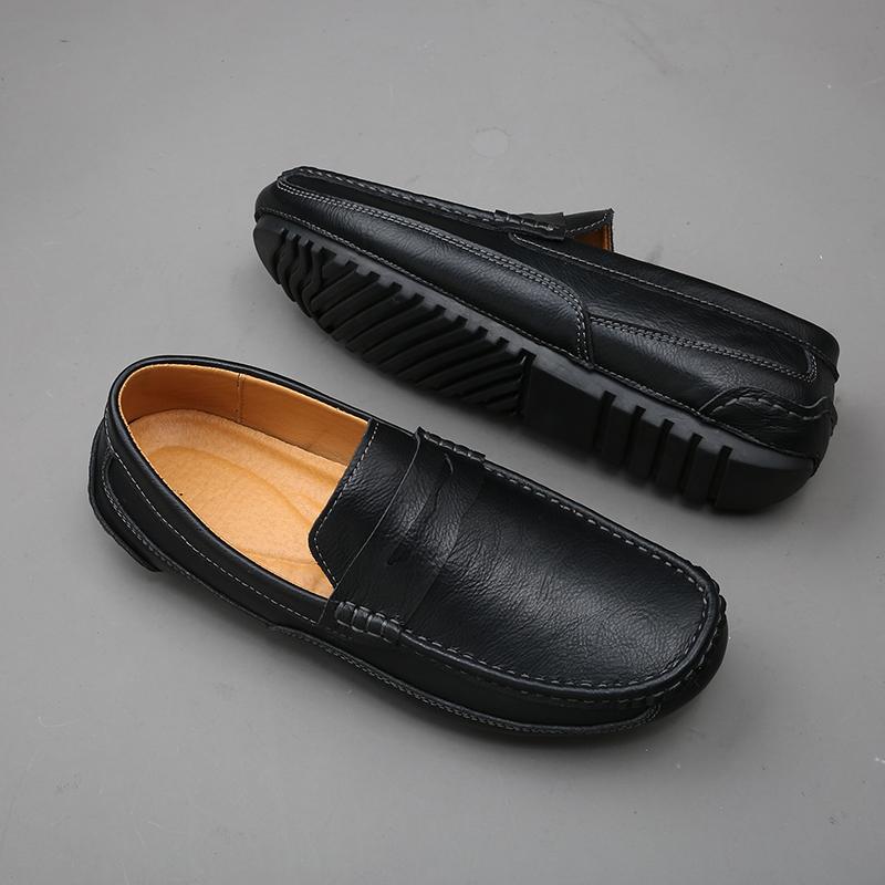 

Мужские мокасины, обувь для вождения, мягкие, на плоской подошве, повседневные, без застежек, большого размера, для мужчин, больших размеров EU: 46 чёрный