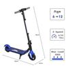 21.6V Monopattino Elettrico per Bambini 2 Velocità Pieghevole, Freno Elettronico, Motore Brushless F602 (blu)