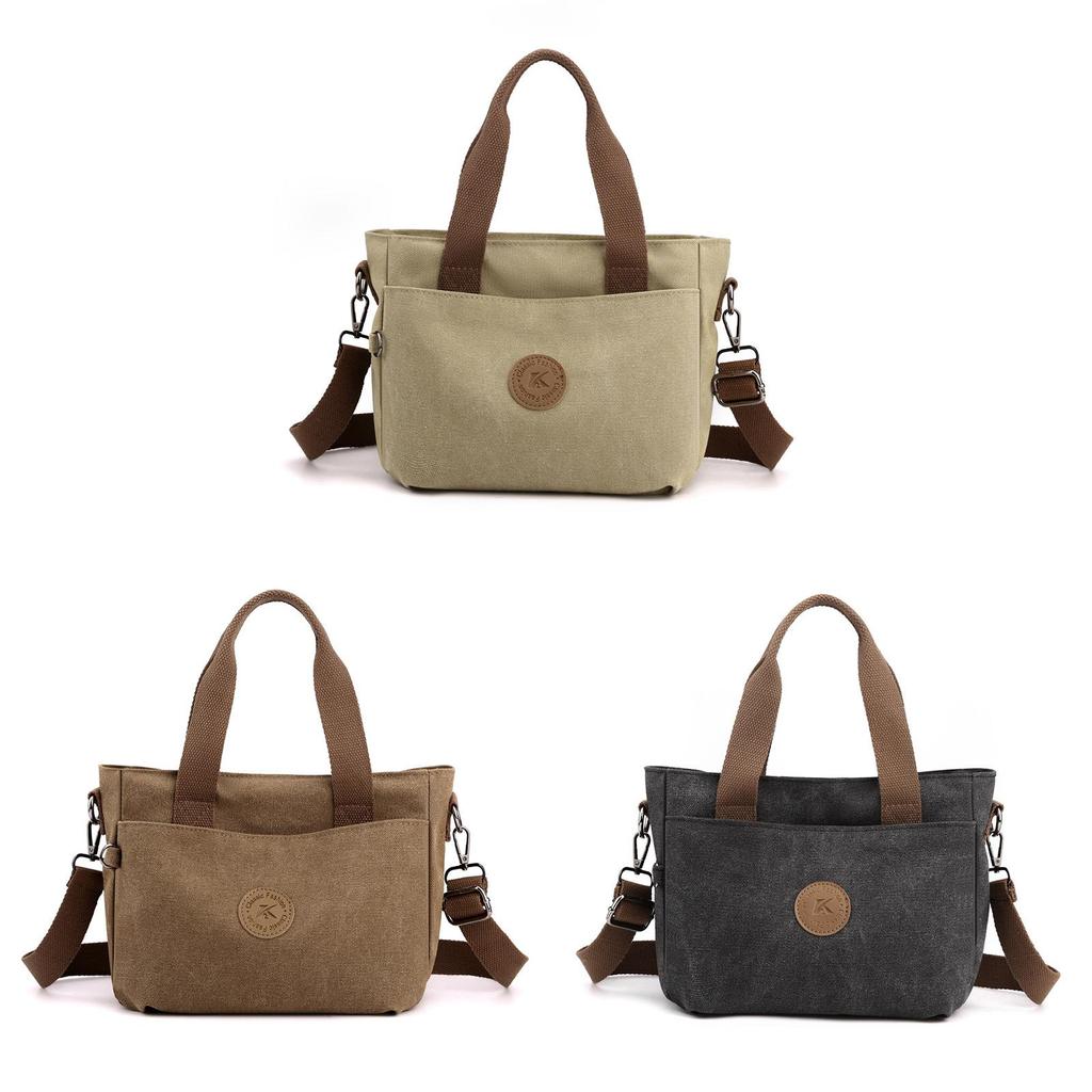 Borsa a Tote in Tela da Donna con Chiusura a Zip e Tasche Interne per l'Uso Quotidiano