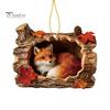 Festive Atmosphere Decorations Forest Animal Ornament, 2D Flat Woodland Acrylic Christmas Home Party Hanging Supplies Decoration for Tree, Holiday
