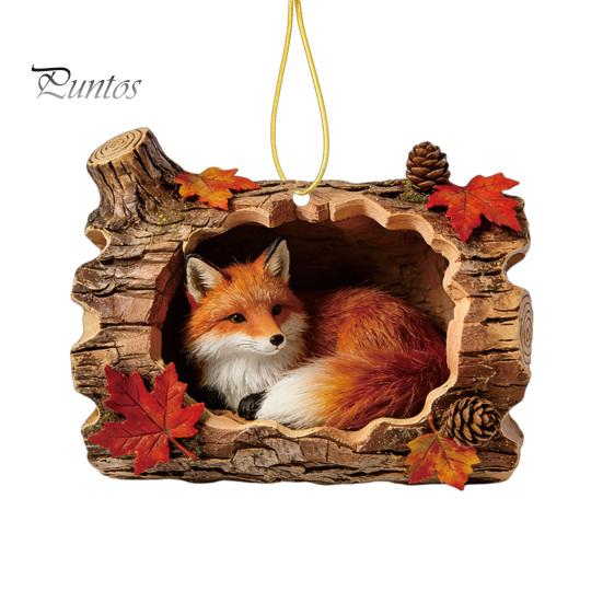 Festive Atmosphere Decorations Forest Animal Ornament, 2D Flat Woodland Acrylic Christmas Home Party Hanging Supplies Decoration for Tree, Holiday