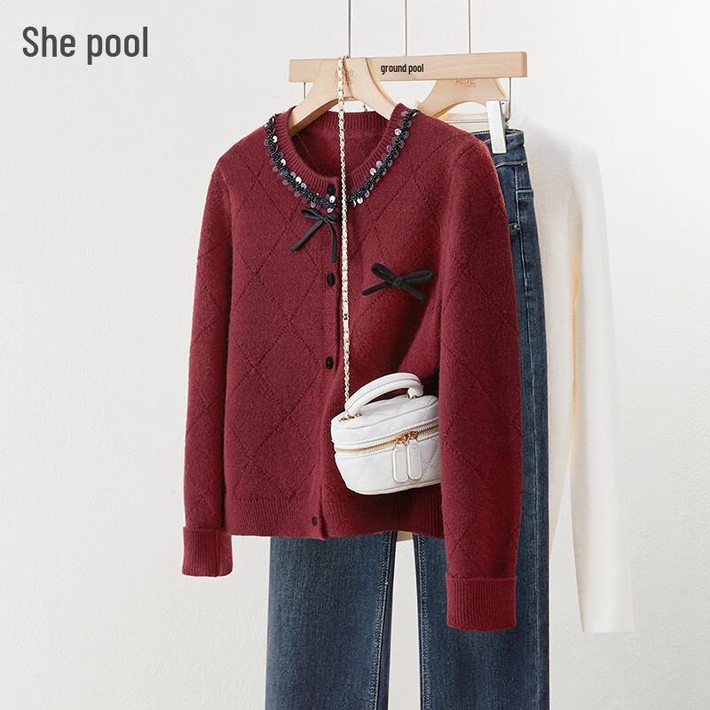 

Women s Bow-Knot Knit Cardigan M