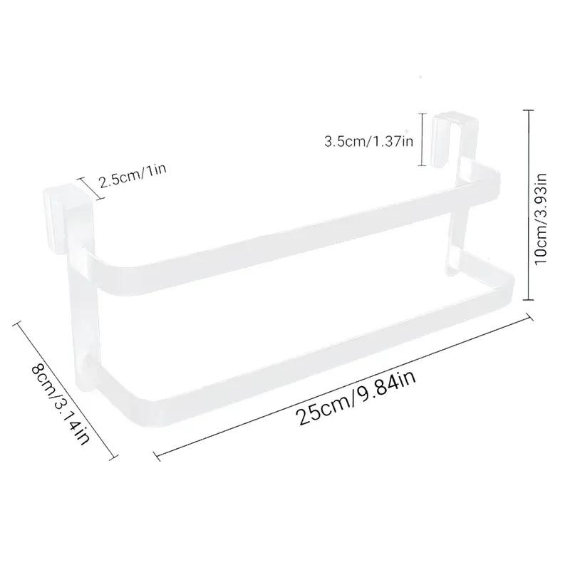 

2-Tier Over-the-Cabinet-Door Towel Rack, Holder for Hand, Dish & Bath Towels. For Kitchen, Bathroom & Shower Door. білий