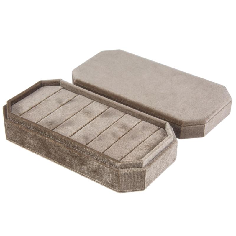 Rings Box Velvets Material Portable Jewelry Storage Box for Storage Display кофейный