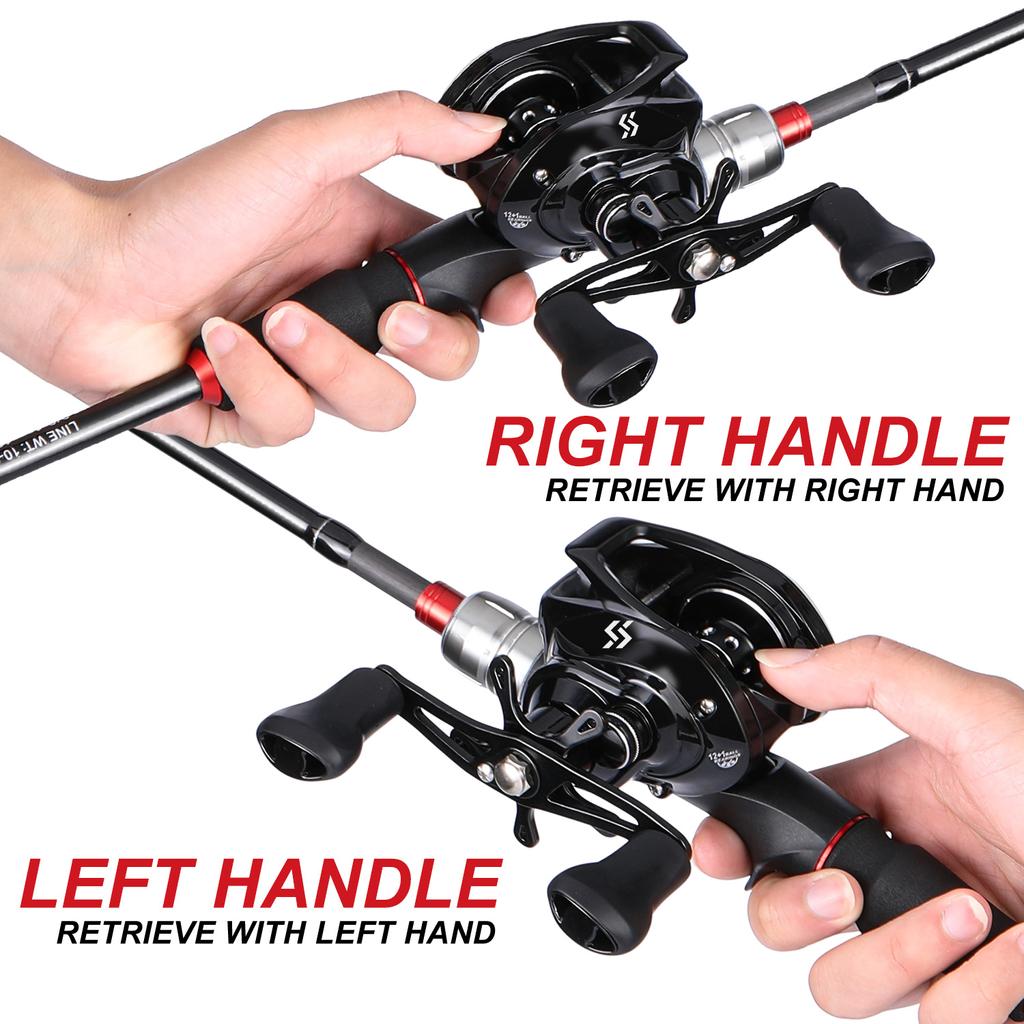 SOUGAYILANG Nový rybářský prut Baitcasting Sada rybářských navijáků 1,8 m 2,1 m 2,4 m Převodový poměr 6,3:1 Odlévací rybářský naviják 17+1BB