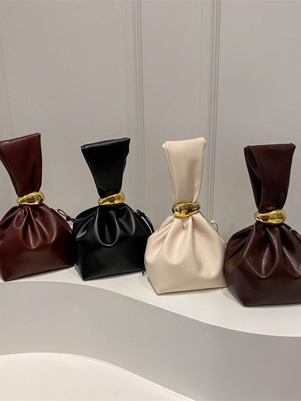Retro Pleated Women's Bucket Bag: Large Capacity, Fashionable, Aesthetic, Unique Design