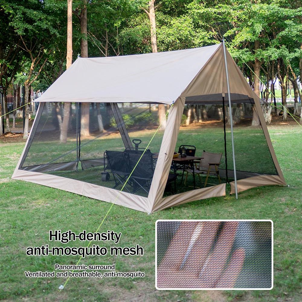 210D Outdoor 6-10p Familiencamping Anti-Moskito großes Vordach Tragbares Faltzelt Sonnenschutz wasserdichte Strandpark-Pergola