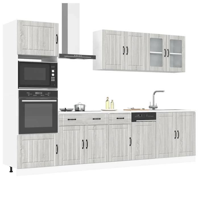 VidaXL Ensemble D'armoires De Cuisine 7 Pcs Kalmar Bois D'ingénierie, Ensemble D'armoires, Étagère De Rangement, Placard, 3314747
