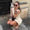 Summer Sweet Elegant Waistcoat +Mini Skirt Two Piece Set, Casual European American Style Outfit