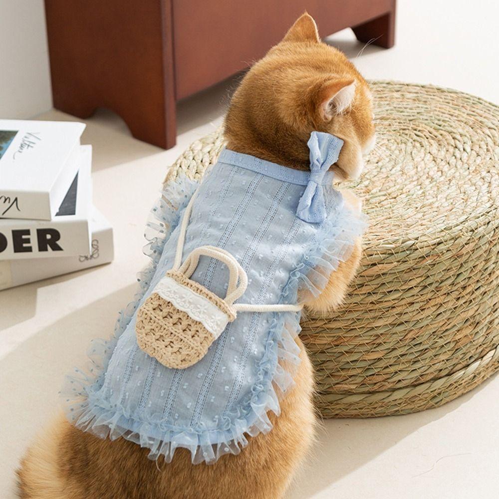 Comfortable Dog Two Leg Clothes Breathable Dog Cooling Vest Cat Princess Skirt  for Dogs Cats