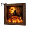 Gothic Shadow Box Night Light DIY Lighted Halloween Ghost Kit Wooden Frame LED Warm Light 3D Picture Craft Kit Memory with Crystal Glass Panel,