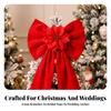 Velvet Christmas Bow Pre-Tied Tree Bows Red for Wedding Backdrop