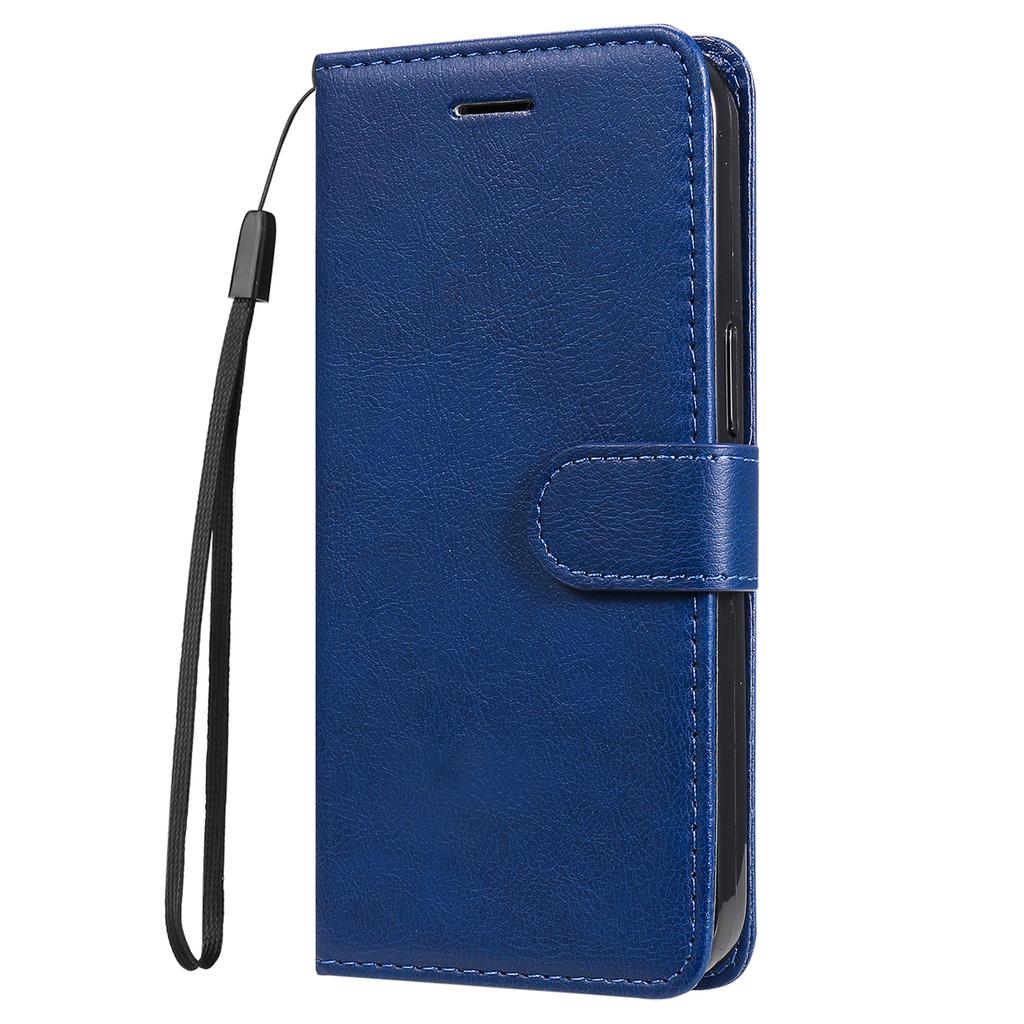 For Motorola Moto G75 5G Case Solid Color Leather Mobile Cover Wallet Stand with Strap