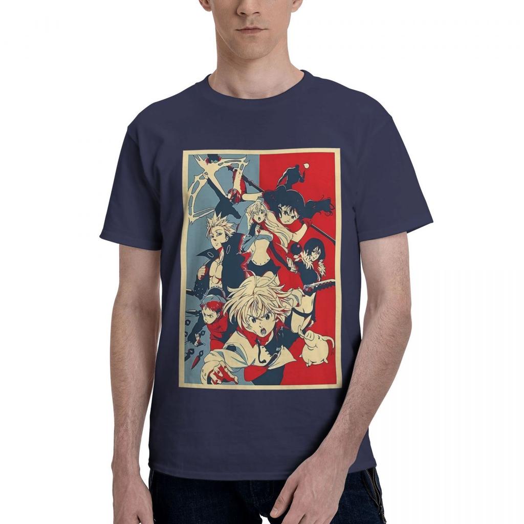 Black Propaganda Full Seven Deadly Sins Characters Meliodas Ban 100 Cotton Casual Breathable Confortable Vintage Mens Clothing