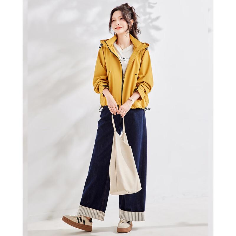 TERRE BLEUE Women's Autumn Windproof Hooded Jacket