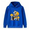 Kids Boys Girls Pullover Hoodie, Cute Skeleton Character Play Electric Guitar Print Casual Hooded Sweatshirt for Daily Wear and Music Lovers, Soft War