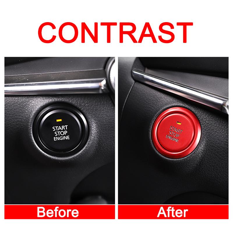 Car Engine Ignition Start Stop Button Switch Ring Cover Sticker for Mazda 3 Axela BP CX-30 DM Accessories 2020 2021 2022 2025