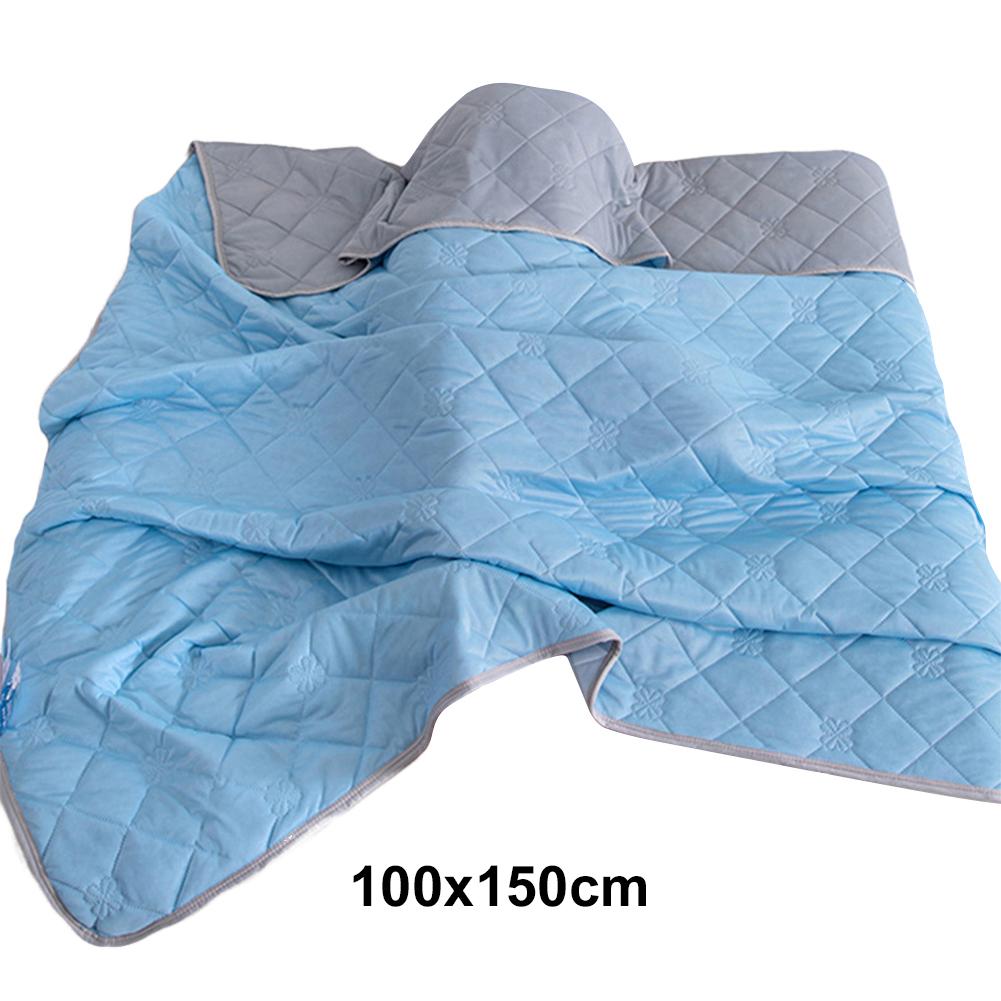 Summer Cool Ice Silk Quilt Washable Soft Blanket With Solid Color Printing Bedroom Air Conditioning Cooling Thin Comforter Quilt