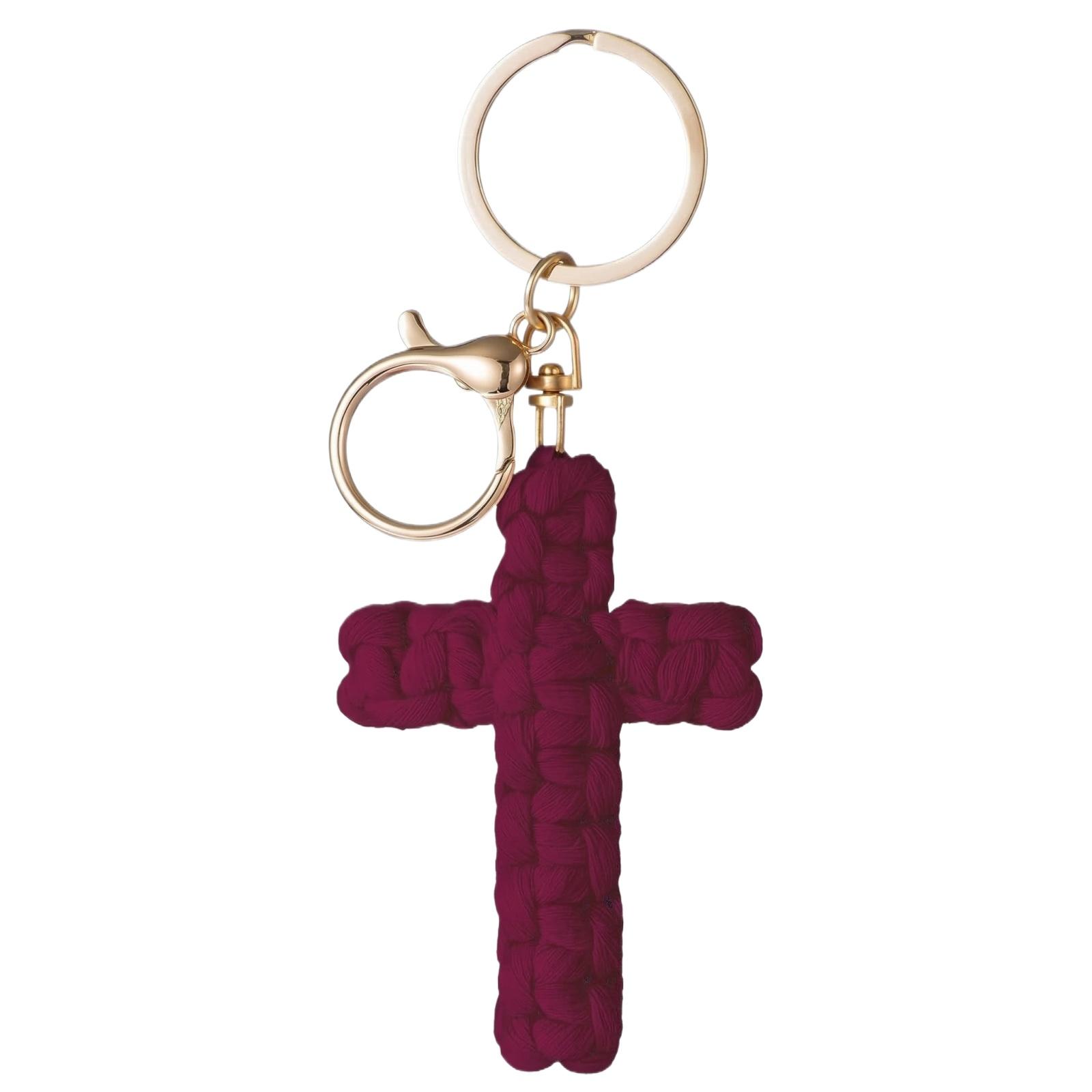 

Hand-woven Cross Keychain, Soft And Handmade Cross Keychain, Bohemian Decoration, A Gift Suitable For Both Men And Women. One Size