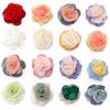 5pcs/lot Burnt Edge Flowers Artificial Flowers Colorful Chiffon Flower Appliques DIY Headwear Garment Wedding Decor Supplies