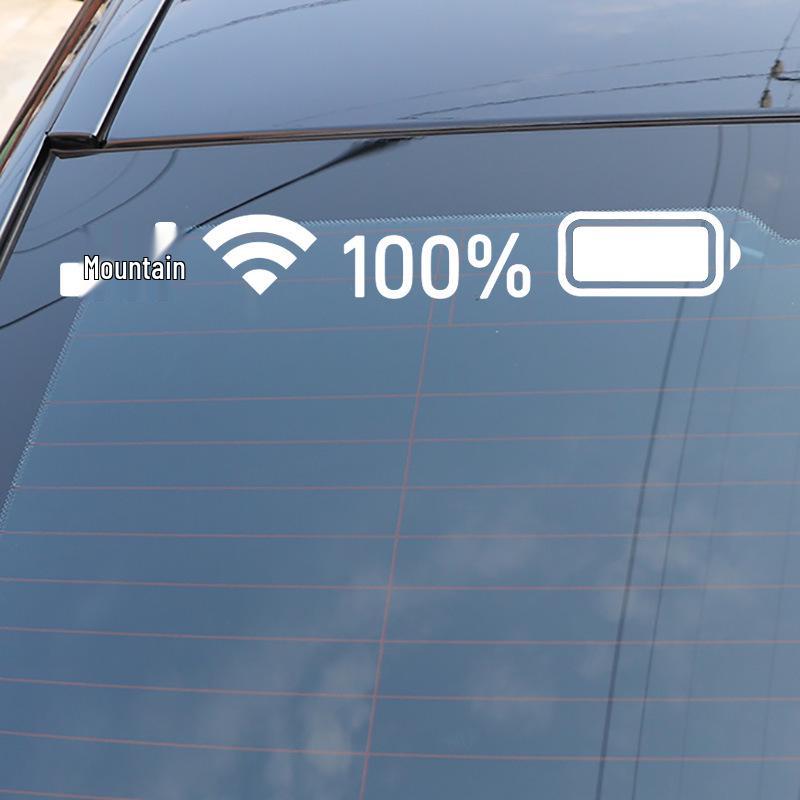 WIFI Signal & Battery Level Car Decal - Funny Windshield Phone Decoration