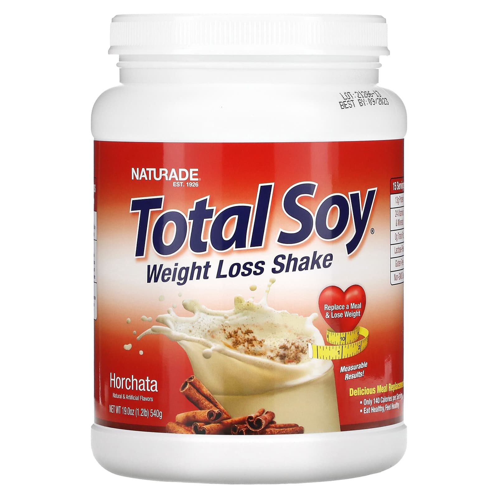 

Total Soy, Weight Loss Shake, Horchata, 1.2 Lbs (540 G)