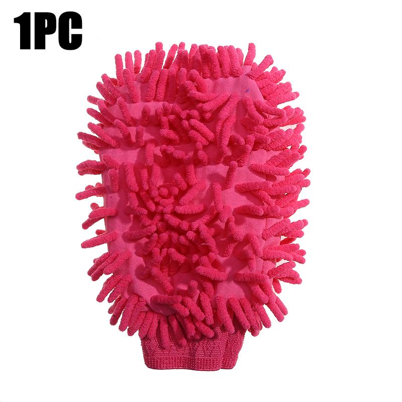 1/2PCS Chenille Plush Gloves for Car Cleaning Thickened Doublesided Car Cleaning Tools Ultrafine Fiber Car Washing Gloves
