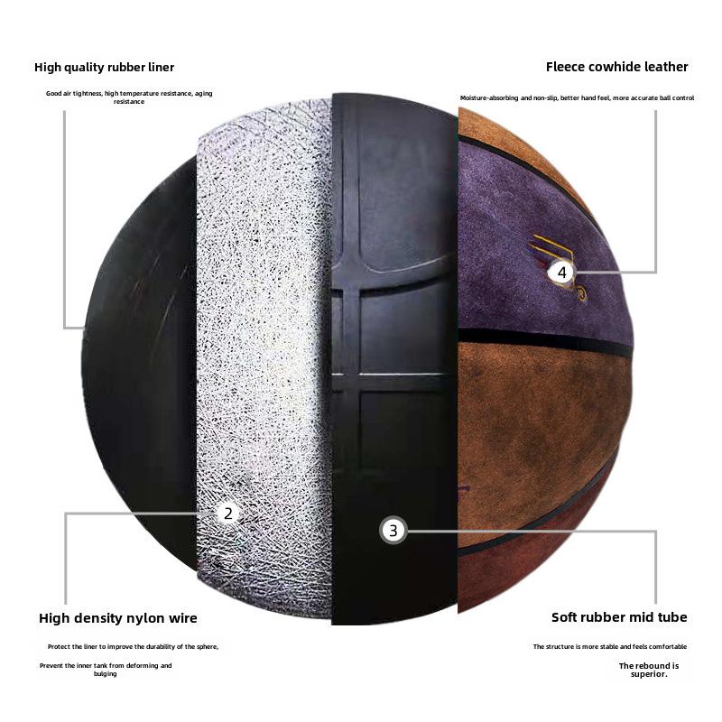 Psyche Suede Microfiber No. 7 Basketball Laser Soft Leather Youth Adult Outdoor Pu Basketball Game Ball Suede monochrome No. 7 basketball