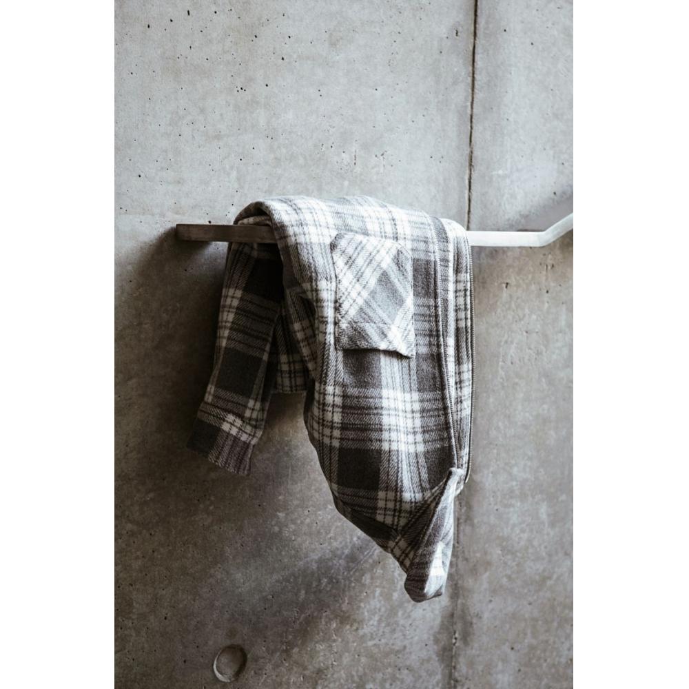 H M Zip Up oversHirt Regular Fit Gray cHeck
