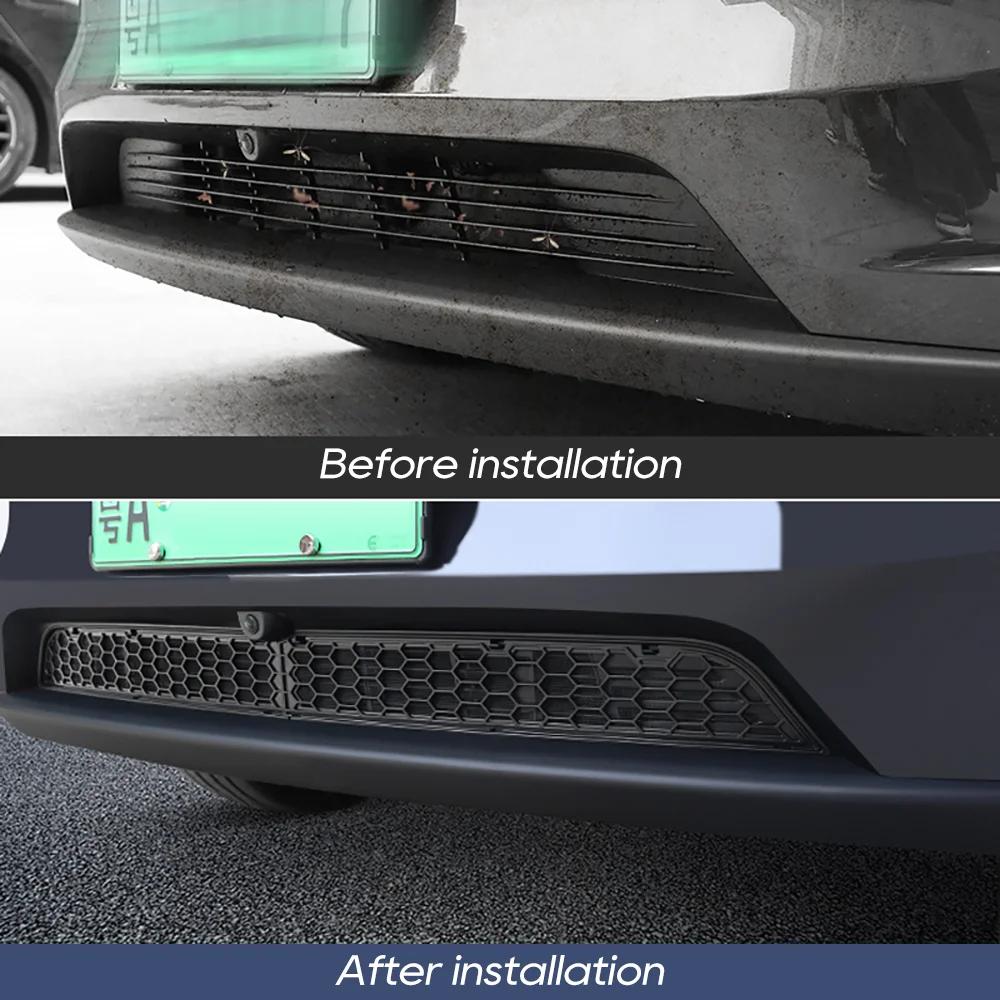Pour Tesla Model Y Juniper 2025 2026 Grille d'aération intérieure Pare-chocs avant inférieur Filet anti-insectes YL Mesh Entrée d'air Cache anti-poussière