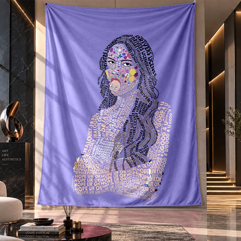 Wall Hanging Tapestry,Olivia Rodrigo Printed Fabric Backdrop For Dorm Room Party Decoration