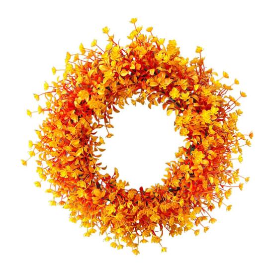 Artificial Flower Wreath for Front Door Rustic Floral Wreath Decoration for Fall Autumn Farmhouse Porch Patio Garden Wall Indoor Outdoor Decor