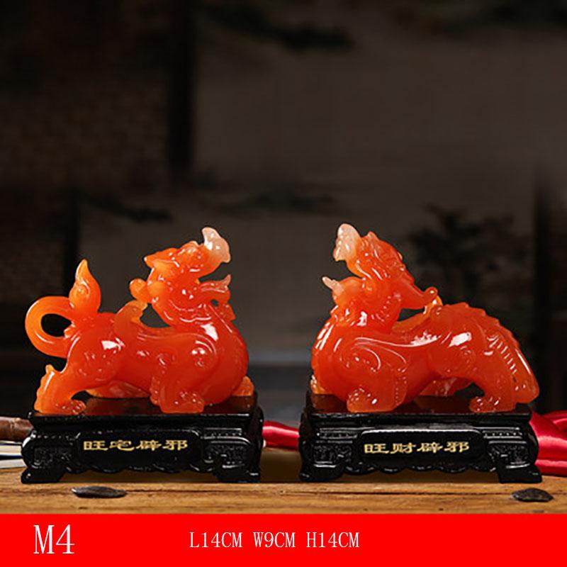 Feng Shui Šťastný Pixiu a Pi Yao Pryskyřičná Dekorace na Dveře, Domácí Řemesla, Dekorace do Obývacího Pokoje, Figurky Miniatury, Čínský Maskot