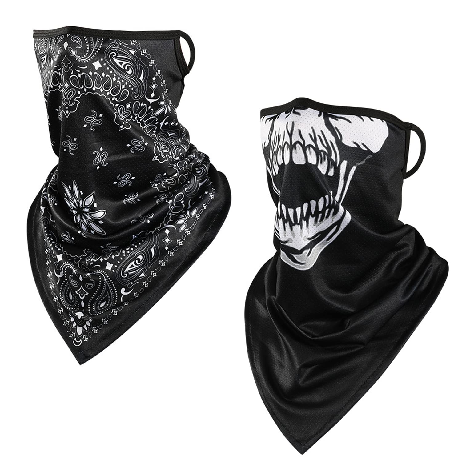 

Маска для лица с защитой от ультрафиолета Cool Face Cover Neck Cover Sports Outdoor [Набор 2] (Пейсли 1/Скелет)