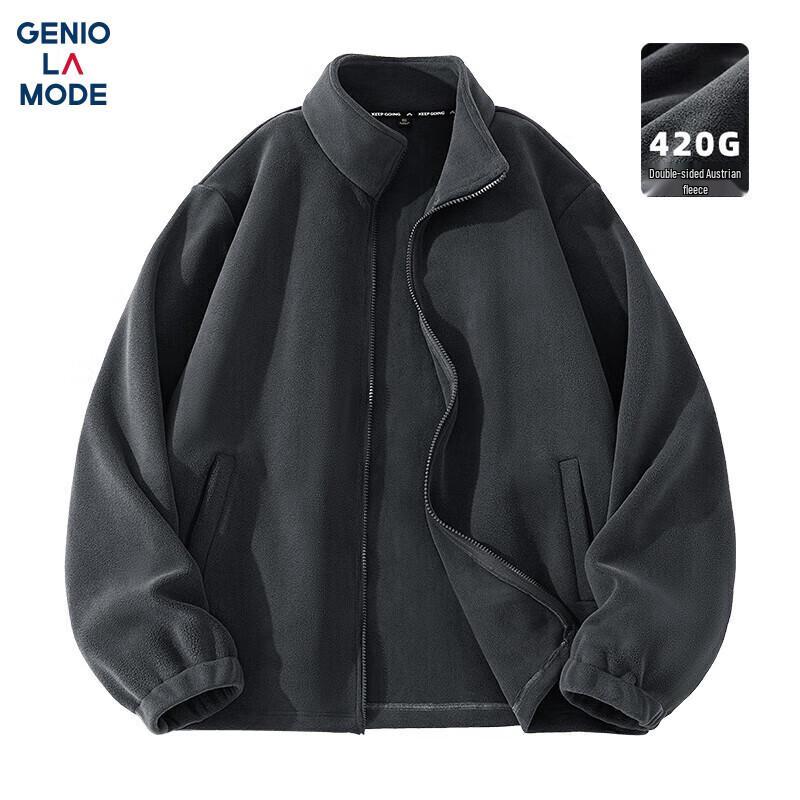 

GENIOLAMODE Men s Heavyweight Fleece-Lined Stand Collar Jacket 2XL